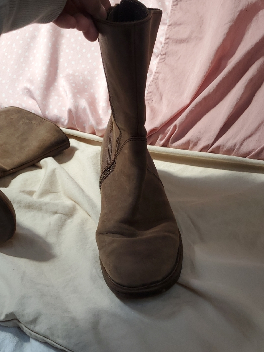 Womens 8 Born Brown Lace-Up Side-Zip Leather Boots - Picture 13 of 14